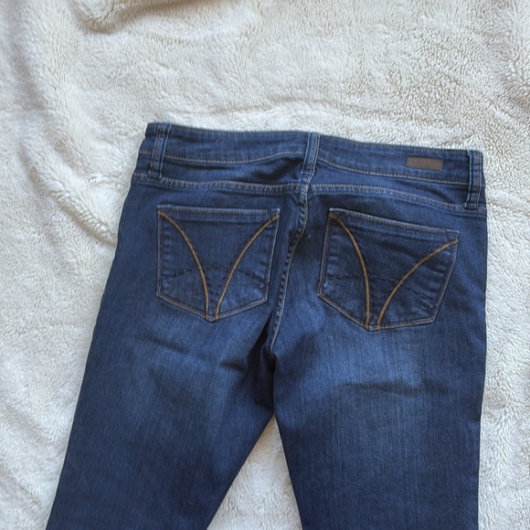 Farrah Baby Bootcut Jeans | Dark Wash Mid Rise Stretch Denim Size 2 Petite - Picture 9 of 10